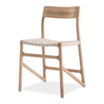 Jedálenská stolička z masívneho dubového dreva s bielym sedadlom Gazzda Fawn (Jedálenské stoličky)