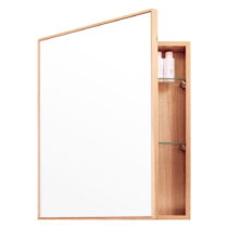 Nástenné zrkadlo s úložným priestorom z dubového dreva Mezza Wireworks, 45 × 55 cm (Kúpeľňové skrink...