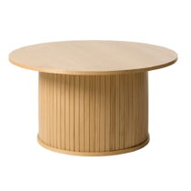 Okrúhly konferenčný stolík v dekore duba v prírodnej farbe ø 90 cm Nola – Unique Furniture (Konferen...