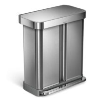 Pedálový odpadkový kôš na triedený odpad z nerezovej ocele 58 l Dual - simplehuman (Odpadkové koše)