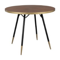 Okrúhly jedálenský stôl s doskou v dekore orechového dreva ø 91 cm Denise – White Label (Jedálenské ...