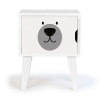 Detský drevený nočný stolík Little Nice Things Polar Bear (Detské nočné stolíky)