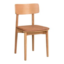 Jedálenská stolička z imitácie kože v koňakovohnedo-prírodnej farbe v súprave 2 ks Wolcott – Rowico ...