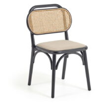 Čierno-béžová jedálenská stolička Doriane – Kave Home (Jedálenské stoličky)