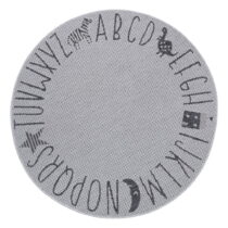 Sivý detský koberec Ragami Letters, ø 160 cm (Detské koberce)