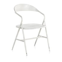 Biele kovové kreslo Geese Industrial Style Puro (Jedálenské stoličky)