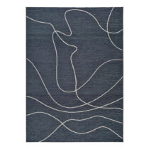 Tmavomodrý vonkajší koberec s prímesou bavlny Universal Doodle, 77 x 150 cm (Vonkajšie koberce)
