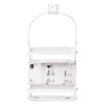 Biela závesná plastová kúpeľňová polička Flex – Umbra (Kúpeľňové poličky)