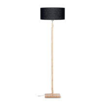 Stojacia lampa s čiernym tienidlom a konštrukciou z bambusu Good&Mojo Fuji (Stojacie lampy)
