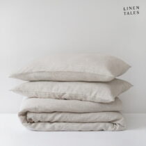 Bielobéžové ľanové obliečky na jednolôžko 140x200 cm – Linen Tales (Obliečky)