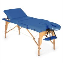 MT 500, modrý, masážny stôl, 210 cm, 200 kg, sklápací, jemný povrch, taška KLARFIT