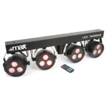 LED PAR-Bar-Set 4-cestný kit 3x 4-v-1 LED RGBW vrátane T-baru a stojanu MAX