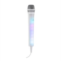 Kara Dazzl, karaoke mikrofón, LED svetelný efekt, biely Auna
