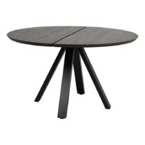 Čierny okrúhly jedálenský stôl s doskou z dubového dreva ø 130 cm Carradale – Rowico (Jedálenské sto...