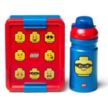 Set červeno-modrého desiatového boxu a fľaše na pitie LEGO® Iconic (Detské desiatové boxy)