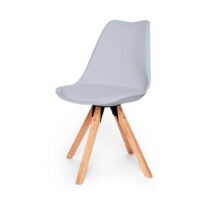 Súprava 2 sivých stoličiek s podnožím z bukového dreva Bonami Essentials Gina (Jedálenské stoličky)