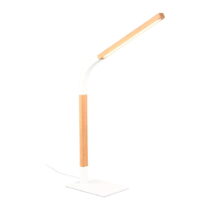 LED stmievateľná stolová lampa v bielej a prírodnej farbe s dreveným tienidlom (výška 73,5 cm) Norri...