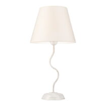 Biela stolová lampa s textilným tienidlom (výška  52 cm) Fabrizio – LAMKUR (Stolové lampy)