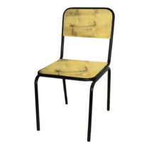 Žltá jedálenská stolička z jedľového dreva Industrial – Antic Line (Jedálenské stoličky)