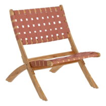 Záhradná skladacia stolička vo farbe terakota z akáciového dreva Kave Home Chabeli (Záhradné kreslá)