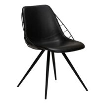Čierna jedálenská stolička z imitácié kože DAN-FORM Denmark Sway (Jedálenské stoličky)