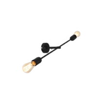 Čierna nástenná lampa na 2 žiarovky CustomForm Twigo, šírka 60 cm (Nástenné svietidlá)