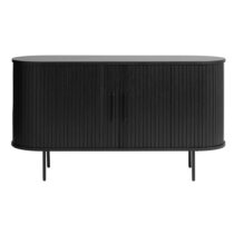 Čierna nízka komoda v dekore duba 140x76 cm Nola – Unique Furniture (Komody)