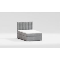 Svetlosivá čalúnená jednolôžková posteľ s úložným priestorom s roštom 90x200 cm Bunny – Ropez (Jedno...