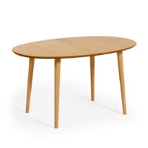Rozkladací jedálenský stôl v dekore duba v prírodnej farbe 90x140 cm Oqui – Kave Home (Jedálenské st...