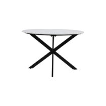 Čierno-biely okrúhly jedálenský stôl s doskou v dekore mramoru ø 120 cm Tomochi – Light & Living...