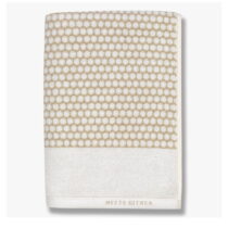 Bielo-béžový bavlnený uterák 50x100 cm Grid - Mette Ditmer Denmark (Uteráky)
