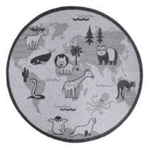 Sivý okrúhly koberec ø 120 cm Animal World – Hanse Home (Detské koberce)