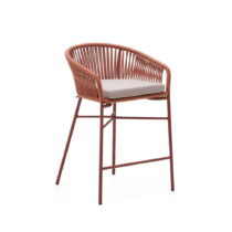 Záhradná barová stolička s výpletom vo farbe terakota Kave Home Yanet, výška 85 cm (Záhradná barová ...