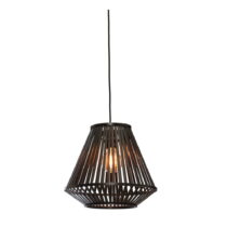 Čierne závesné svietidlo s bambusovým tienidlom ø 30 cm Merapi – Good&amp;Mojo (Lustre)
