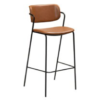 Hnedá barová stolička z imitácie kože DAN-FORM Denmark Zed, výška 107 cm (Barové stoličky)