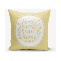 Žltá obliečka na vankúš Minimalist Cushion Covers Home Sweet Home, 45 × 45 cm (Obliečky na vankúše)
