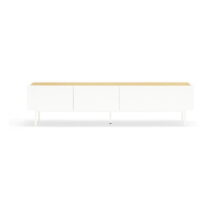 Biely/v prírodnej farbe TV stolík v dekore duba 180x45 cm Arista – Teulat (TV stolíky)