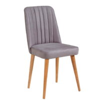 Sivá zamatová jedálenská stolička Stormi Sandalye – Kalune Design (Jedálenské stoličky)