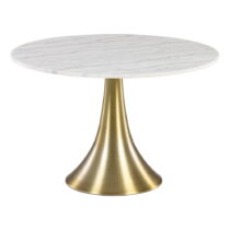 Biely okrúhly jedálenský stôl v mramorovom dekore Kave Home, ø 120 cm (Jedálenské stoly)