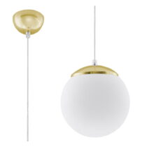 Závesné svietidlo v zlatej farbe so skleneným tienidlom ø 20 cm Cezab – Nice Lamps (Lustre)
