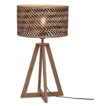 Stolová lampa s bambusovým tienidlom v čierno-prírodnej farbe (výška 53 cm) Java – Good&amp;Mojo...