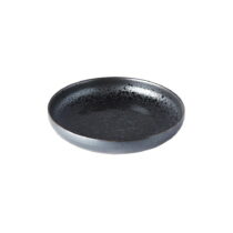 Čierno-sivý keramický tanier so zdvihnutým okrajom MIJ Pearl, ø 22 cm (Misky)