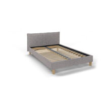 Sivá čalúnená dvojlôžková posteľ s roštom 140x200 cm Tina - Ropez (Dvojlôžkové manželské postele)