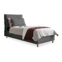 Sivá čalúnená jednolôžková posteľ s roštom 90x200 cm Sleepy Luna – Miuform (Jednolôžkové postele)