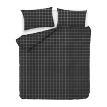 Čierne predĺžené bavlnené obliečky na dvojlôžko 200x220 cm Piga - Mijolnir (Obliečky)