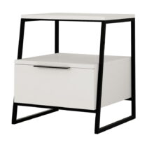 Biely nočný stolík s poličkami Pal – Kalune Design (Nočné stolíky)