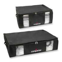 Súprava 2 čiernych úložných boxov s vakuovým obalom Compactor XXL and Large (Úložné boxy)