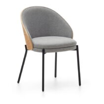 Jedálenská stolička v sivo-prírodnej farbe v súprave 2 ks Eamy – Kave Home (Jedálenské stoličky)