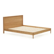 Dvojlôžková posteľ z dubového dreva s roštom v prírodnej farbe 160x200 cm Lenon – Kave Home (Dvojlôž...