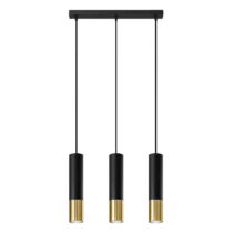 Závesné svietidlo s kovovým tienidlom v čierno-zlatej farbe 45x6 cm Longbot - Nice Lamps (Lustre)
